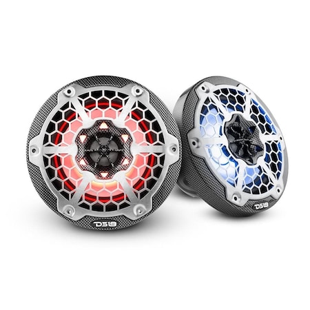 HYDRO 8 2-Way Marine Speakers With Integrated RGB LED Lights 450 Watts Black Carbon Fiber PR